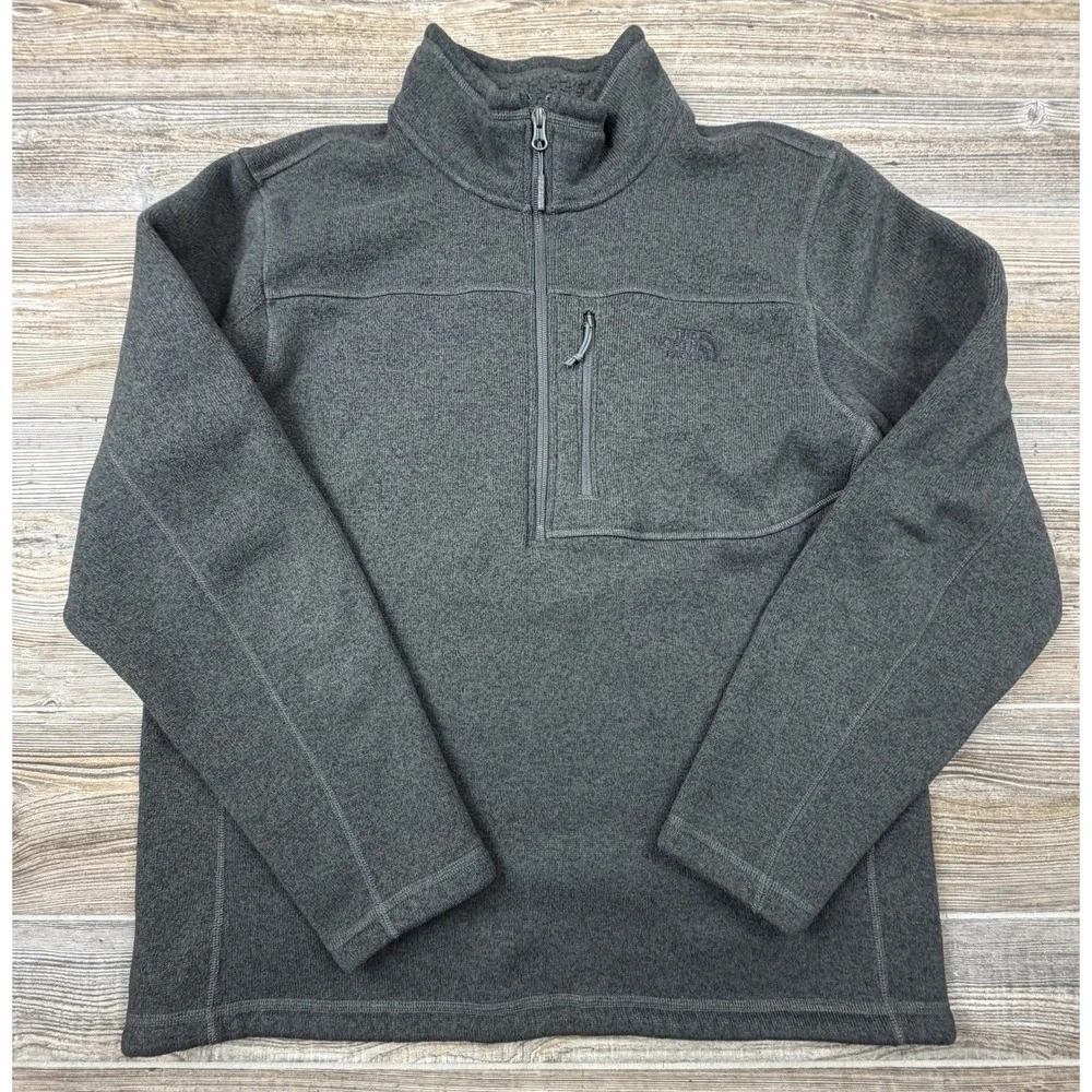 THE NORTH FACE Lyons Fleece Pullover Sweater 1/4 Zip Men's XL Grey Warm Gorpcore